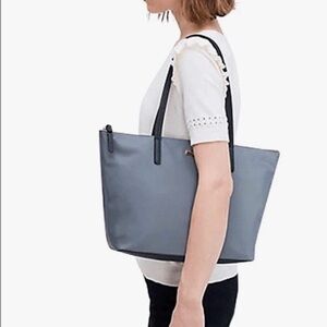 Kate Spade Lida May Nylon Street Tote Bag Gray Black Designer Y2K 2010